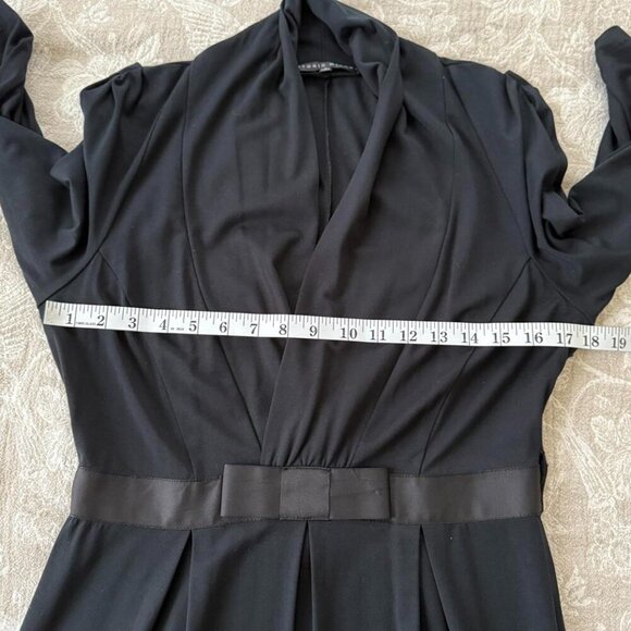 Antonio Melani Black Knitted Dress with 3/4 Sleeves for Office Elegant size S - Picture 9 of 16